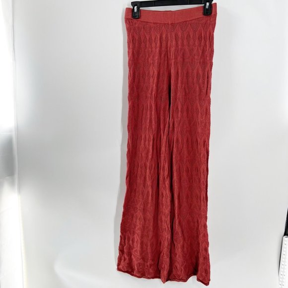 Flat White Anthropologie Pointelle Wide-Leg Pants Size S NWT - Picture 5 of 16